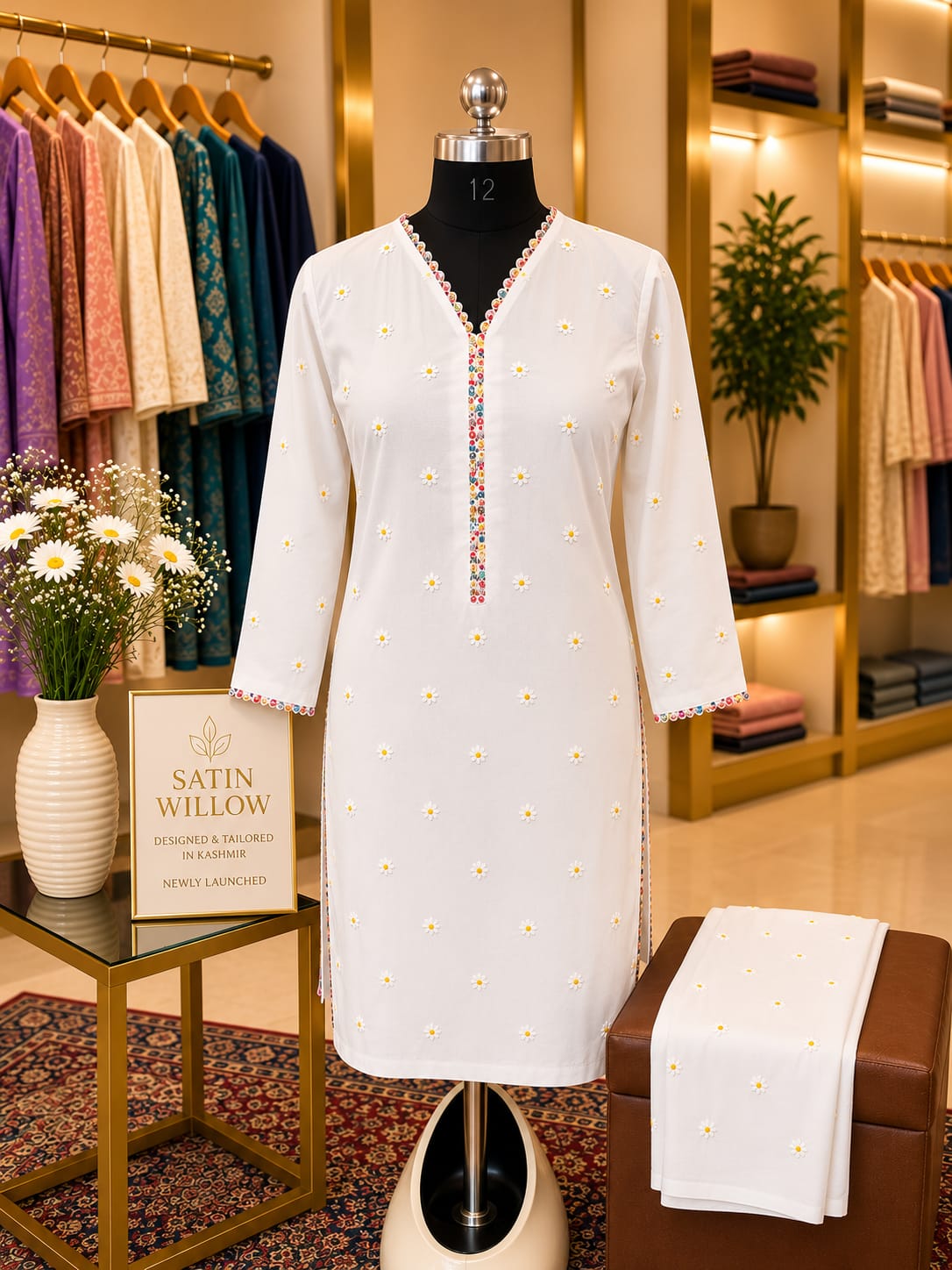 Daisy Bloom Cotton Co-Ord Set Brand: Satin Willow Collection: Everyday Elegance Designed & Tailored in Kashmir