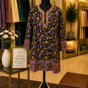 Midnight Aari Georgette Co-Ord Set Brand: Satin Willow Collection: Kashmiri Heritage Designed & Tailored in Kashmir