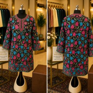 Satin Willow Mehrunisa – Kashmiri Aari Georgette Kurti Set