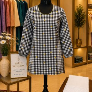 Daisy Check Cotton Co-Ord Set Brand: Satin Willow Collection: Everyday Elegance Designed & Tailored in Kashmir